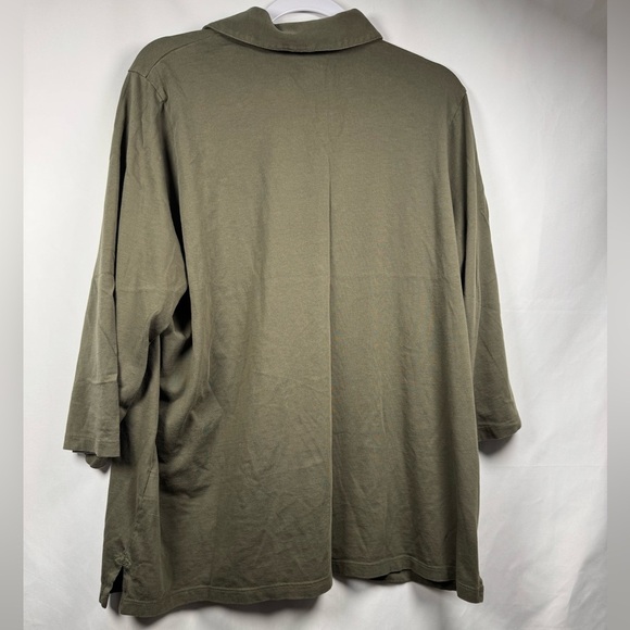 Lands' End Green Collared Knit Shirt 1X - Picture 4 of 5